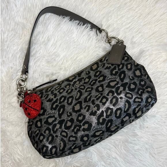 y2k COACH Leopard Silver Metallic Mini Purse shoulder bag - Picture 1 of 10